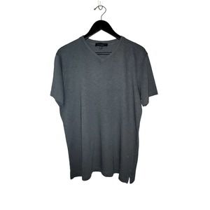 Robert Barakett Men's Size Large Short Sleeve Gray Grey V Neck T Shirt Montreal